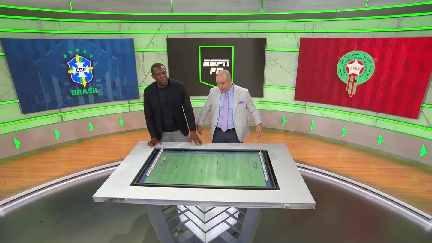 ESPN FC analysts using the Sandbox AR table during FIFA World Cup coverage