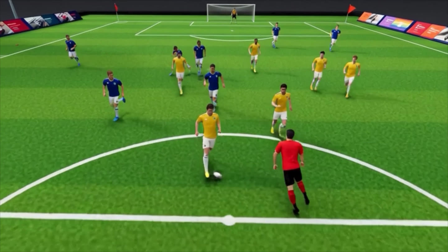 Sandbox football tactical analysis on a virtual pitch