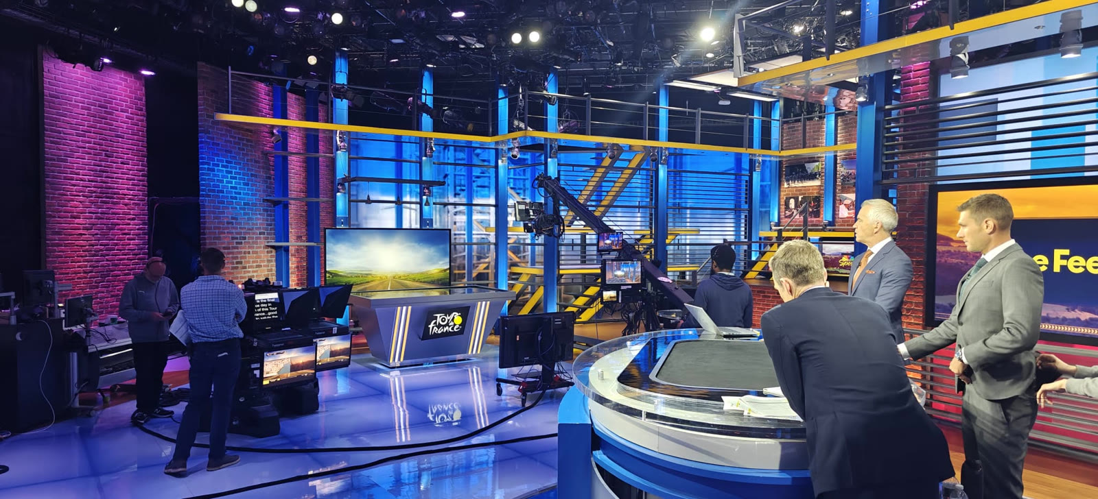 NBC Sports Tour de France studio — production floor and Sandbox AR table
