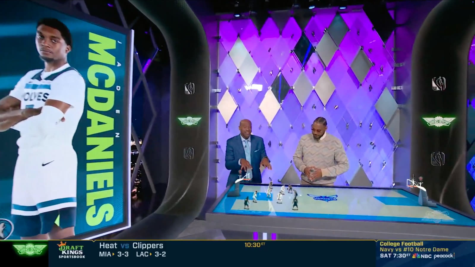 NBC NBA studio with Sandbox AR basketball court